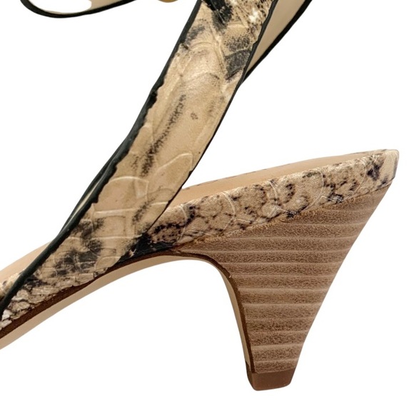 Gibson Latimer Sandal Leather Snakeskin Ankle Strap Low Heel 7.5 NWT - Picture 8 of 14